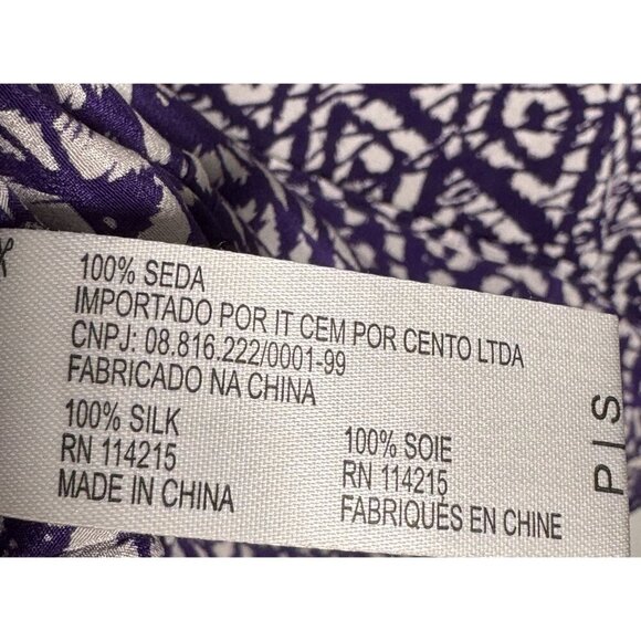 ViX Paula Hermanny Tunic Top size small Red Purple silk v-neck 3/4 bell sleeve - Picture 7 of 9